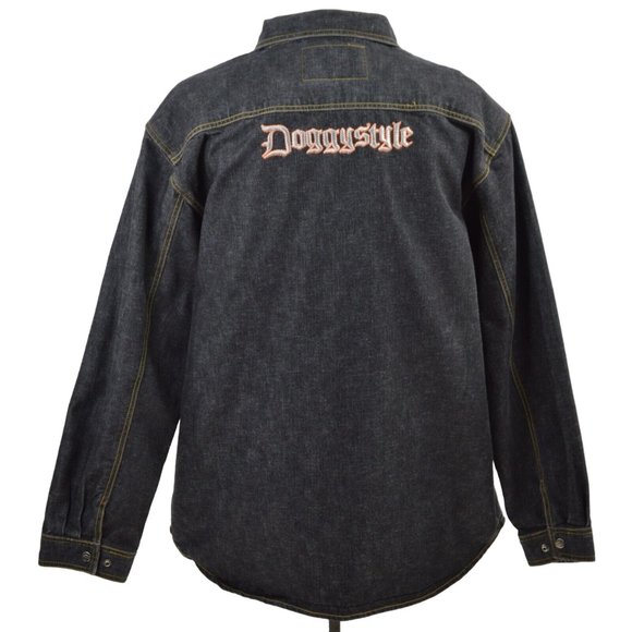 SNOOP DOGG Jeans Jacket Size 2XL Black Wash Denim Embroidered SDC Doggystyle - Picture 6 of 8